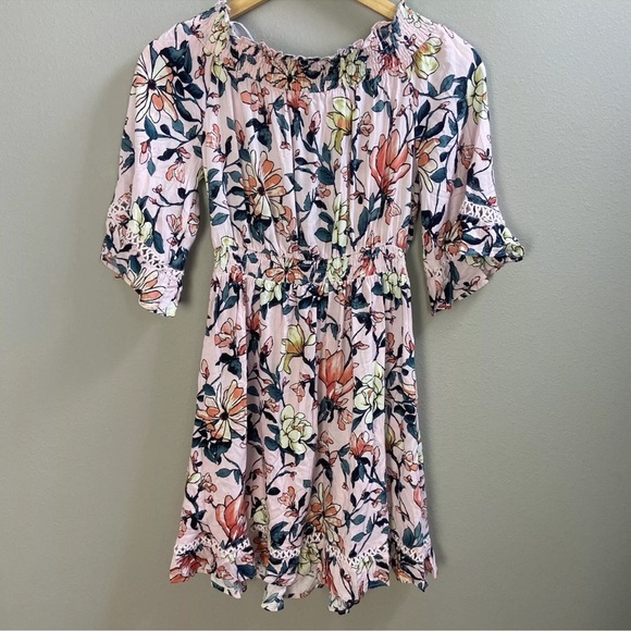 Lulu's Pink and Red Ruffled Off-Shoulder Sundress - Picture 3 of 6